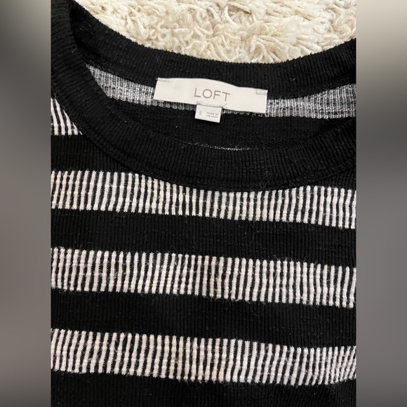 Loft Thick Ribbed Black Striped Dress Tank Top Size Small - Picture 2 of 2